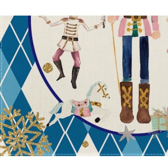 Nutcracker Table Runner Christmas Decor Holiday Xmas Decoration Blue Cloth 13x72 - Picture 6 of 8